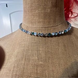 Blue jeweled choker